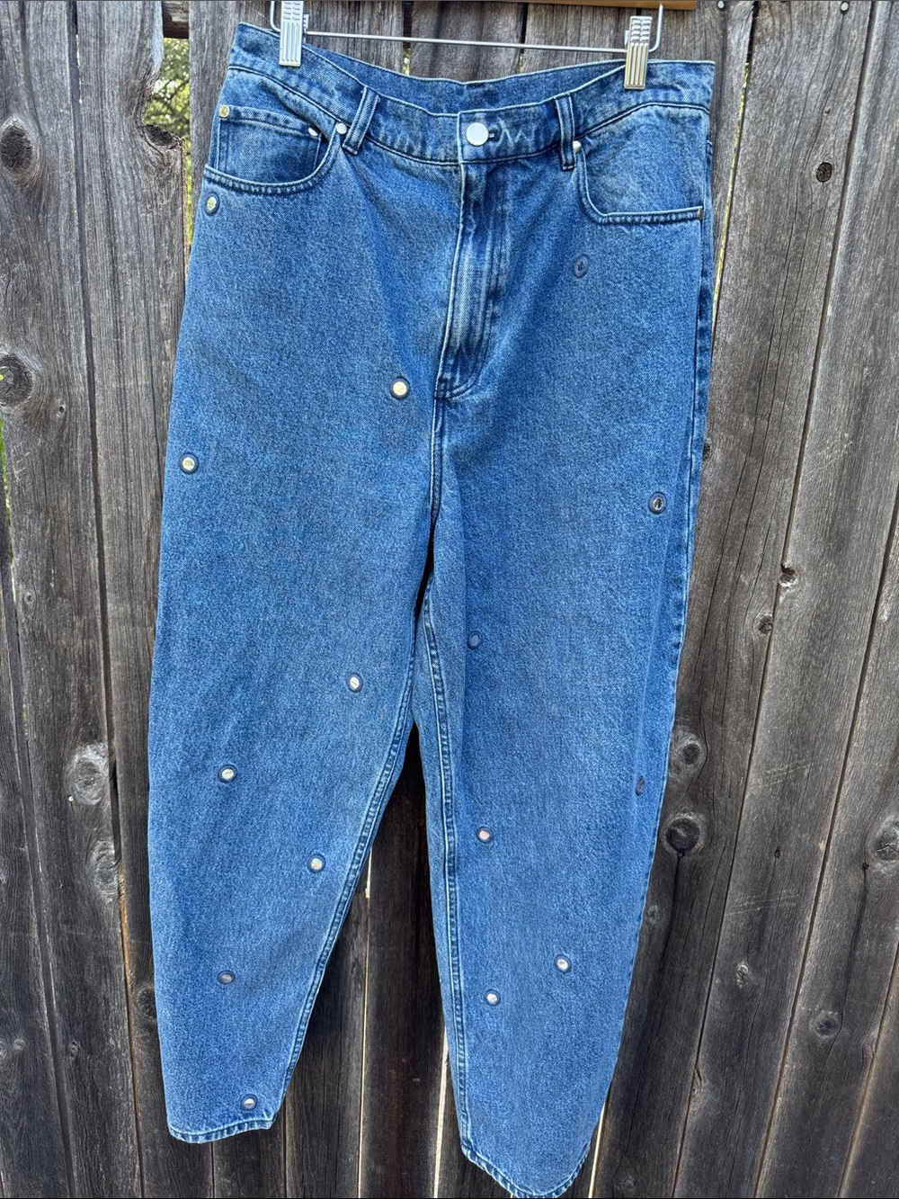 RHODE Blue Studded Boyfriend Jeans